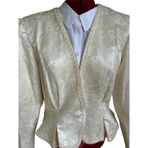 Vintage Nah Nah Jonathan Tait Size 13 14 Cotton Blend Bridal Jacket Cream - Picture 5 of 7